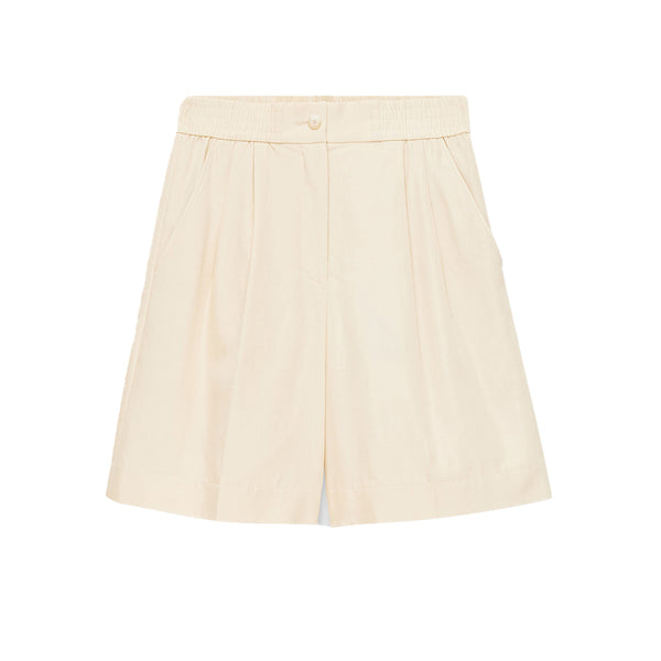 Cotton Silk Taymount Shorts in Cream