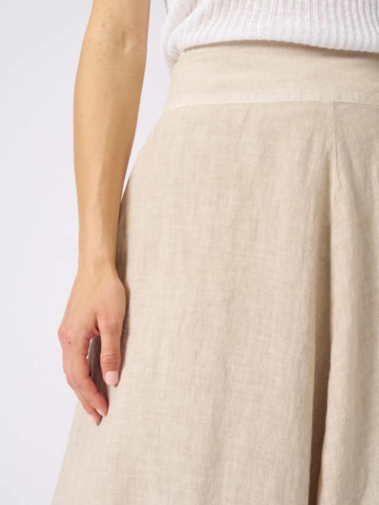 A Line Maxi Linen Skirt  ECRU
