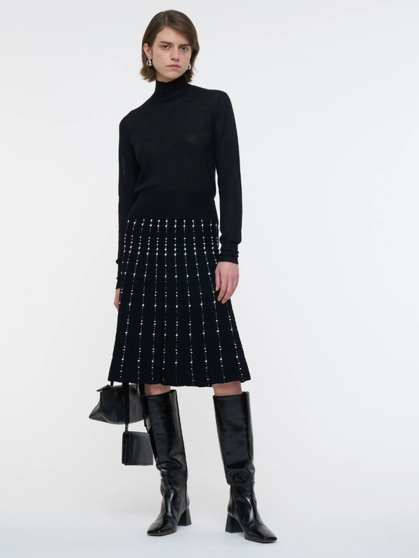 Knee Length Striped Skirt
