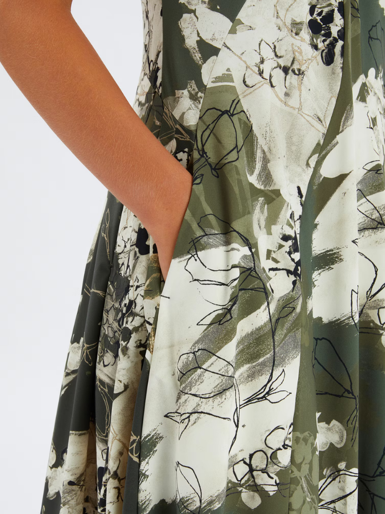 Mesmerize Dress Multi Green Print