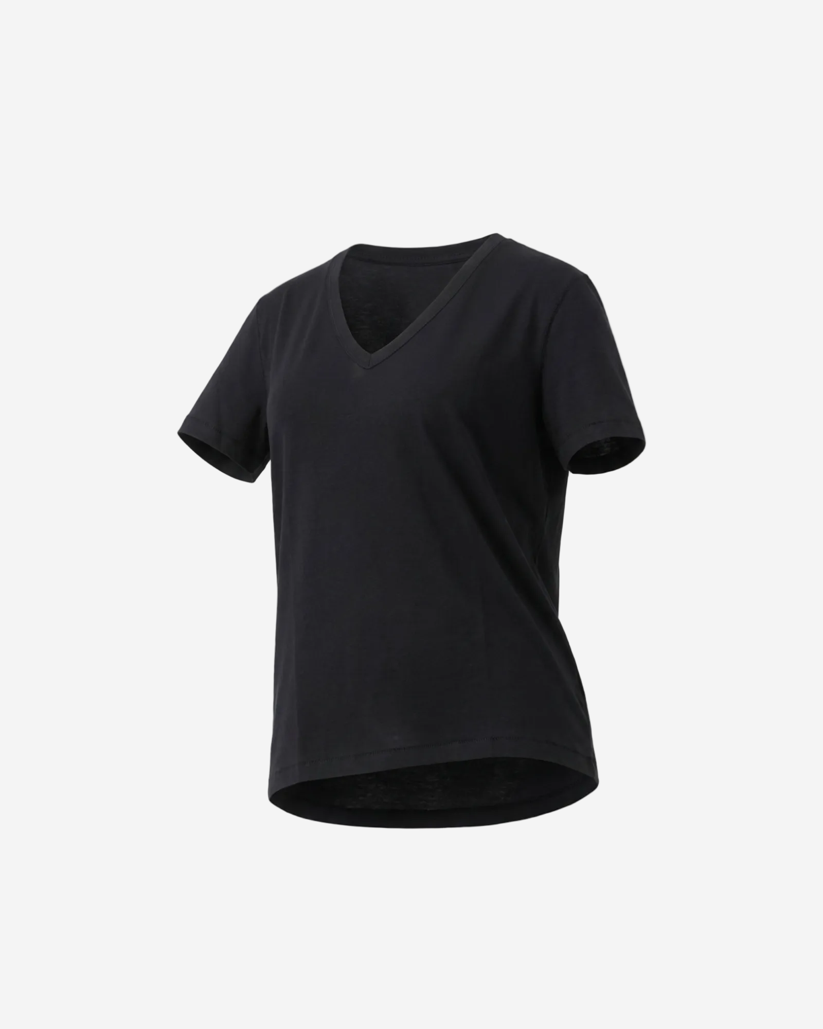 Black t-shirt on a white background