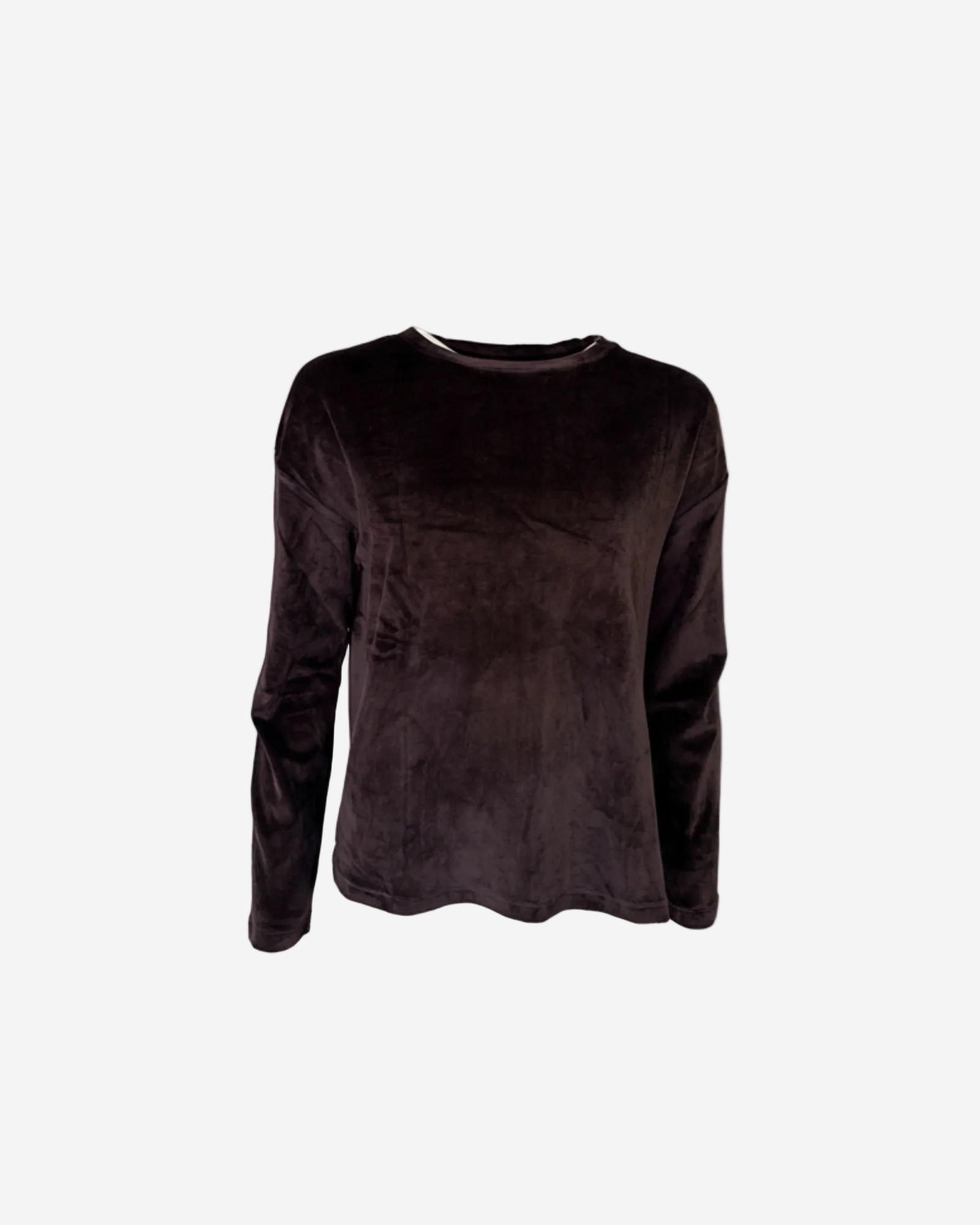 Long Sleeve Boat Neck Top EGGPLANT