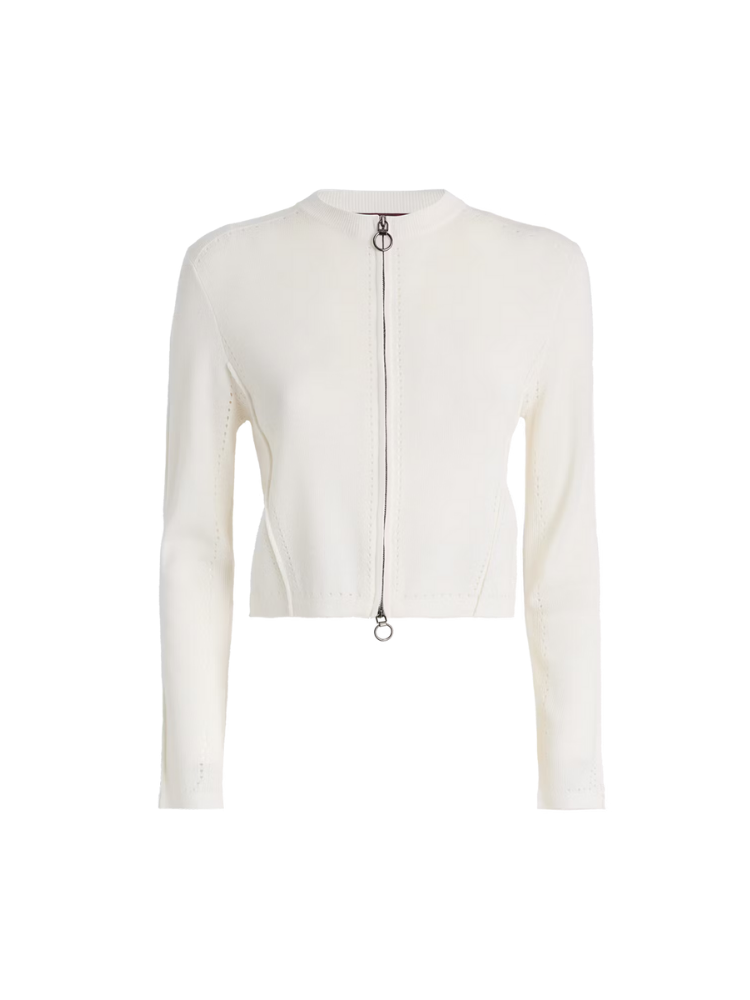 Skitter Zip Cardigan White