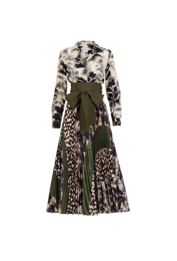 Tosca Mixed Leave Print Dress