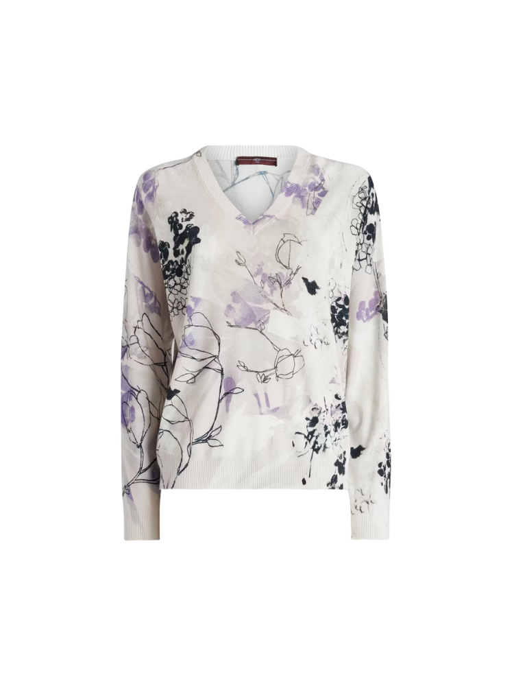 Amuse V-Neck Sweater Floral Print