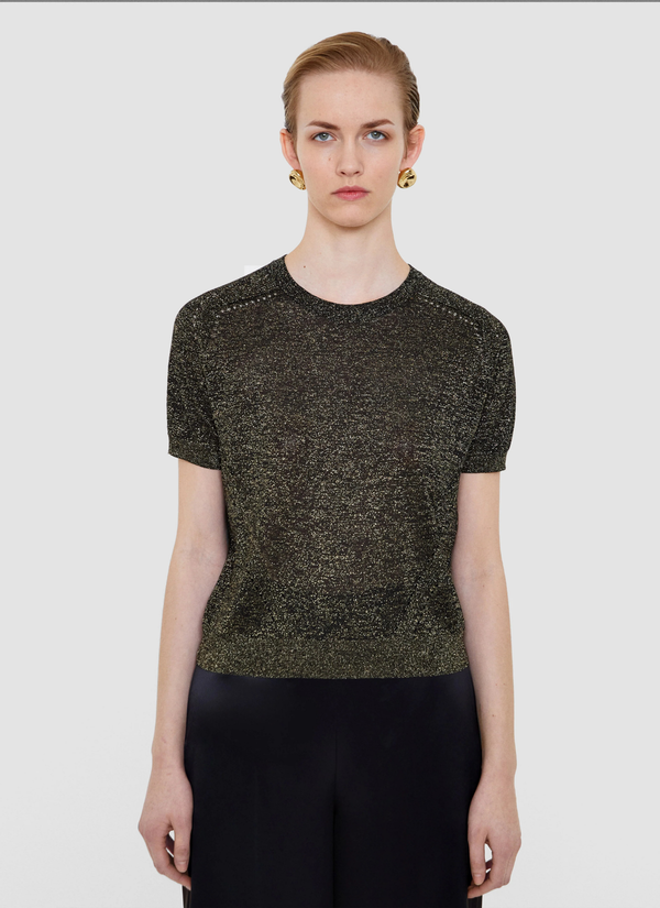 Lille Lurex Knit Top Black