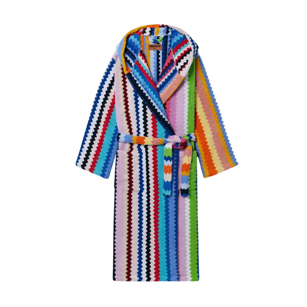 Cecil Zig Zag Terry Towelling Robe in Arancio Multicolour