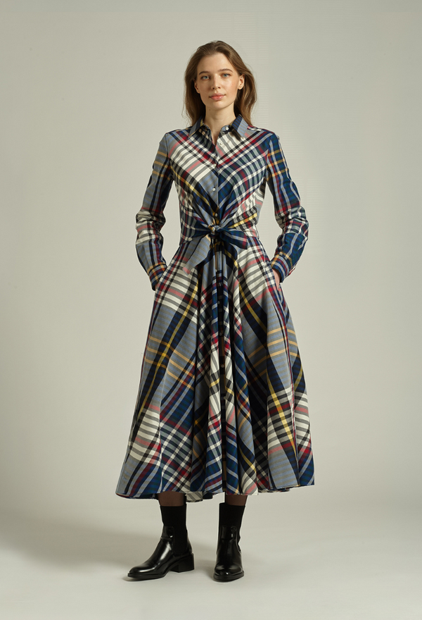 Draffa Dress Multi Plaid Print