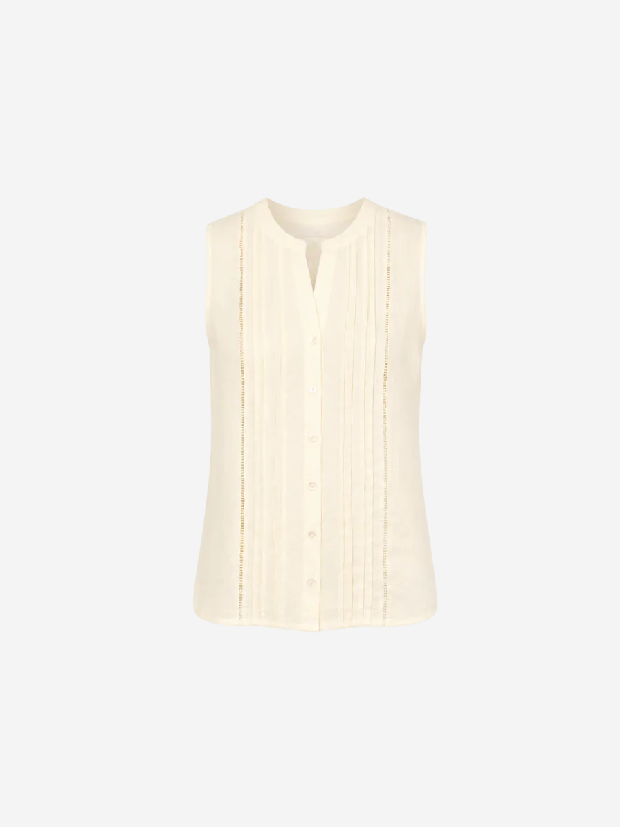 Linen Sleeveless Women Shirt Butter