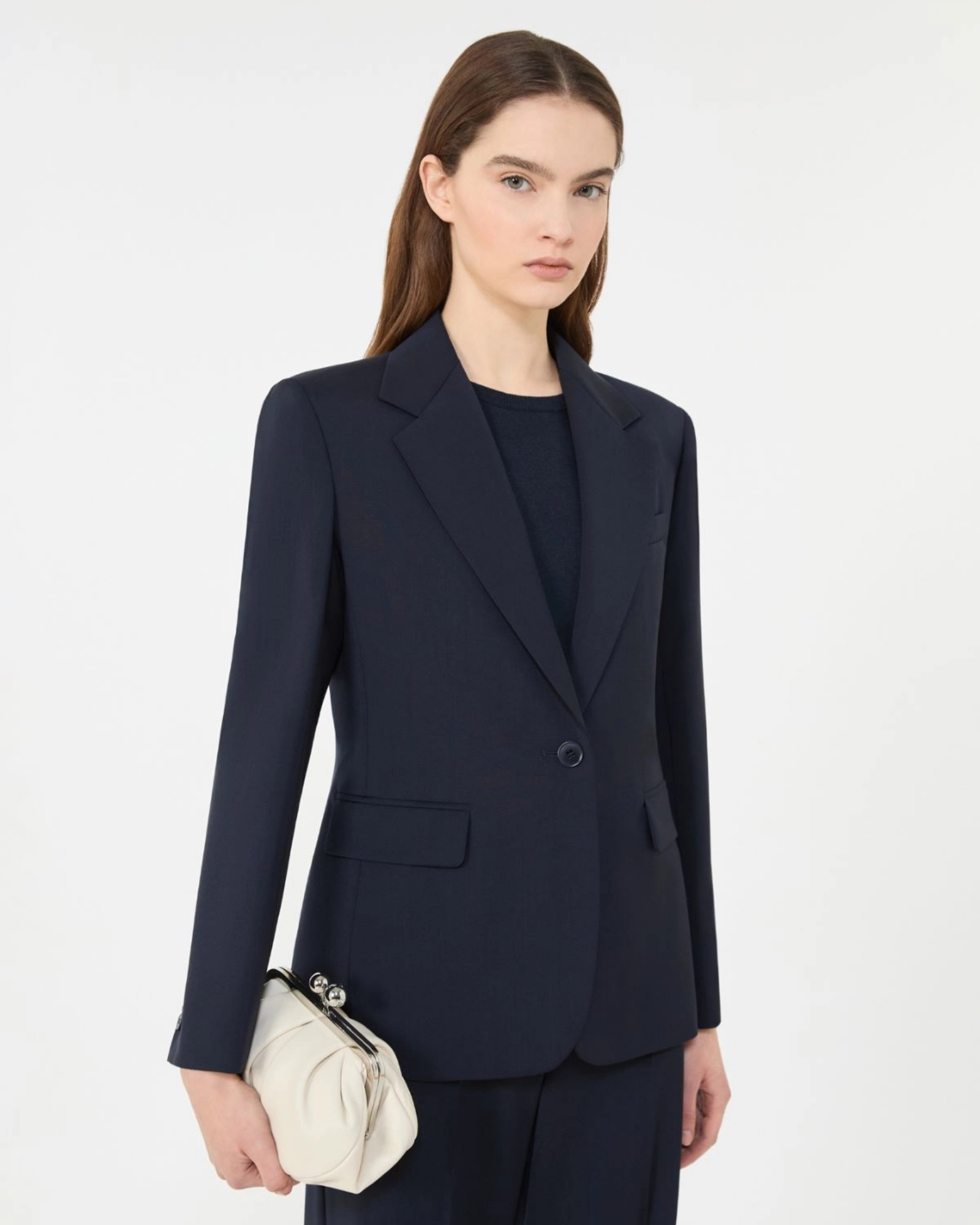 Virgin wool stretch jacket Navy