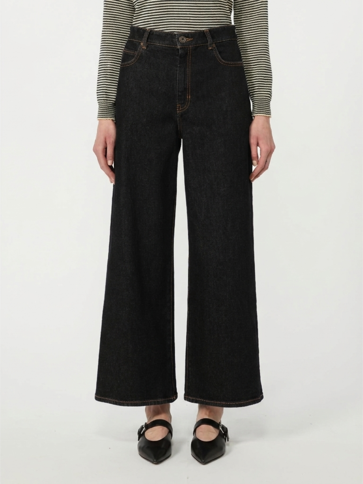 Flared comfortable Denim Jeans Black