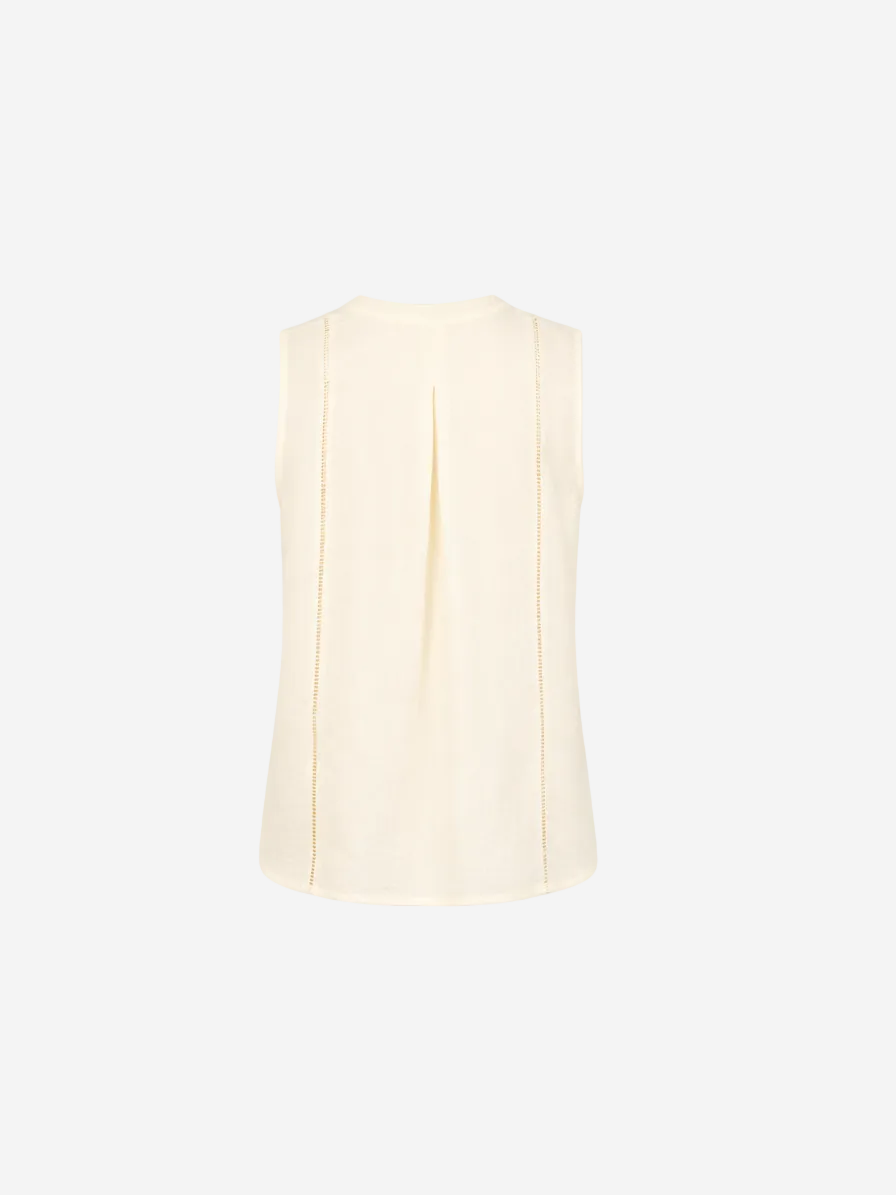 Linen Sleeveless Women Shirt Butter