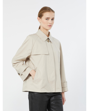 Cotton-polyester twill raincoat Silver