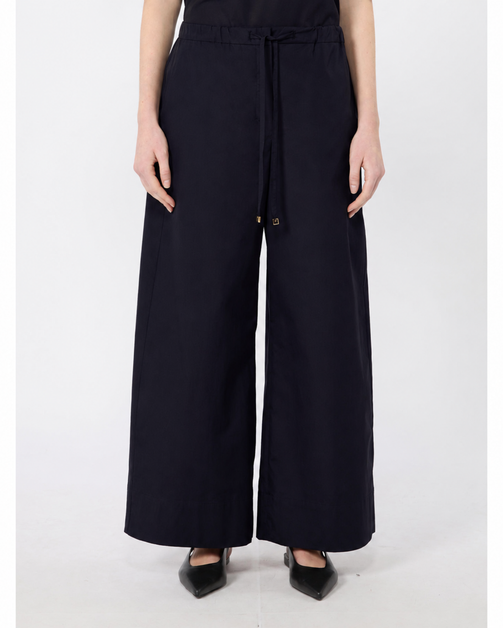 Cotton poplin wide-leg trousers Ultramarine