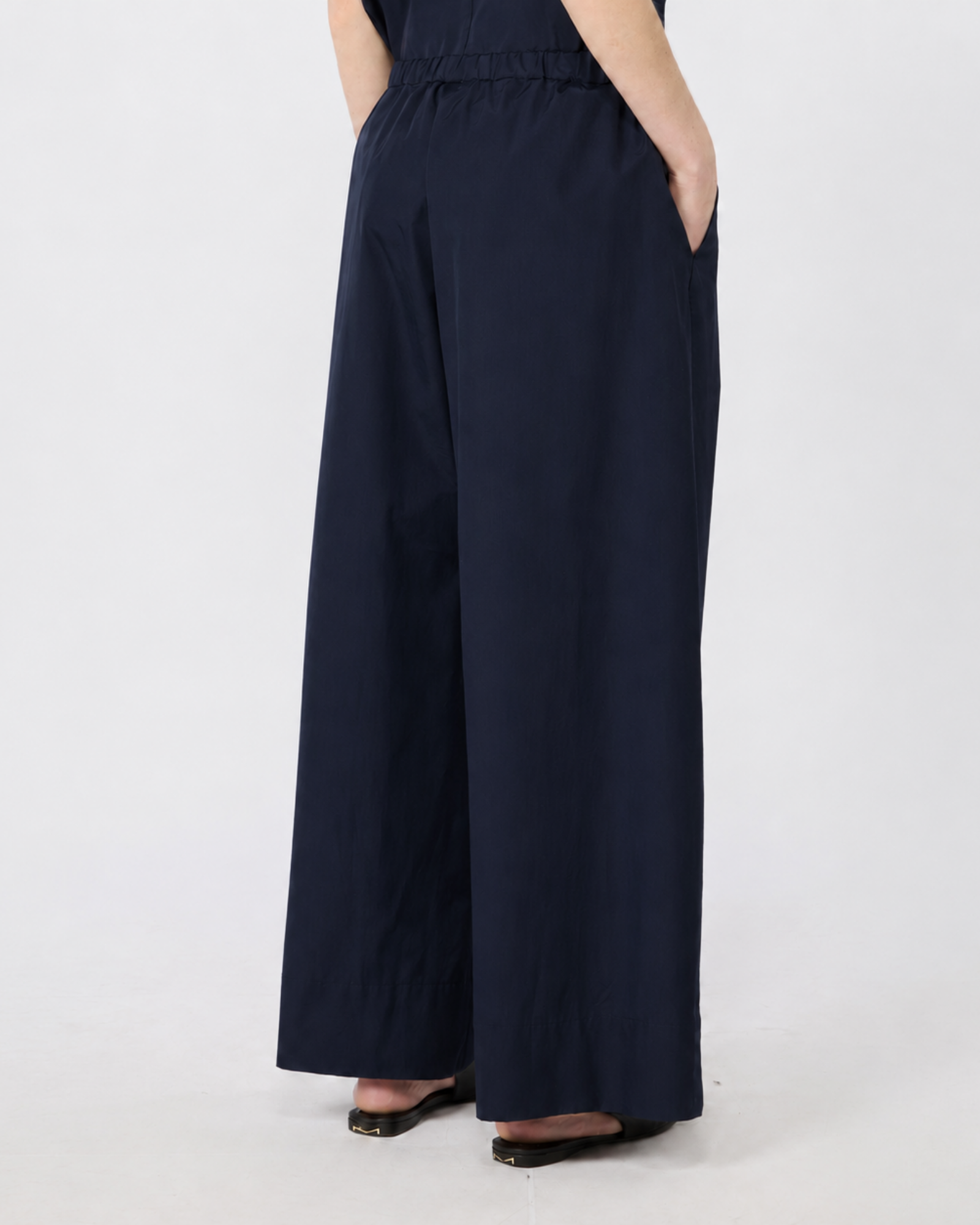 Cotton poplin wide-leg trousers Ultramarine