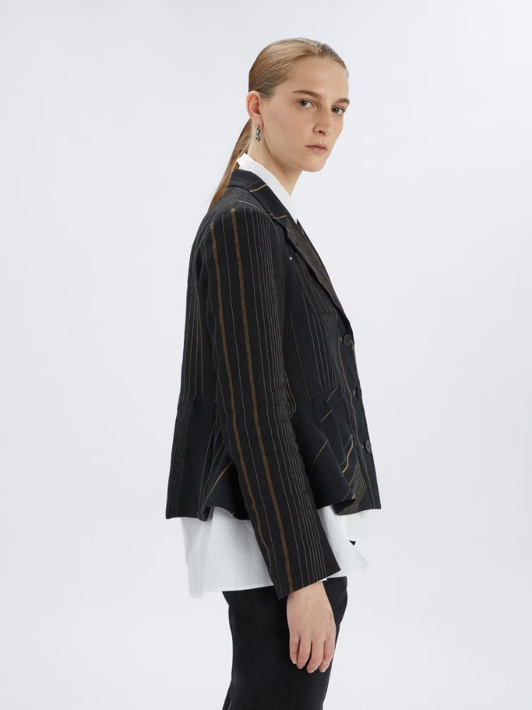 Mimi Jacket  Black Pinstripe