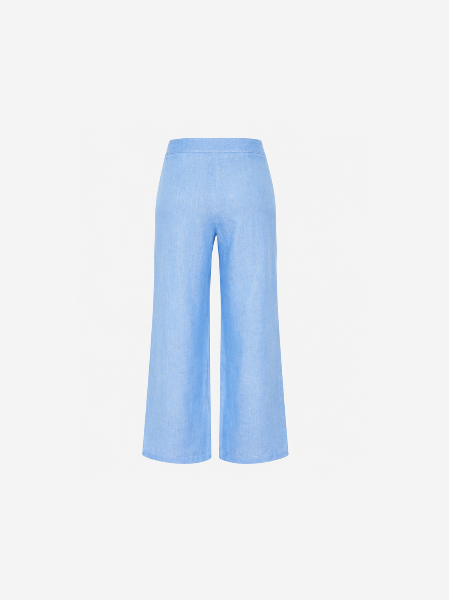 Linen Wide-Leg Trousers Placid Blue