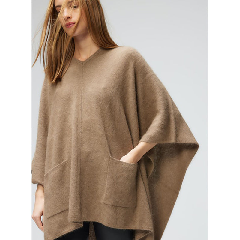 Poncho with Pockets in Bison
