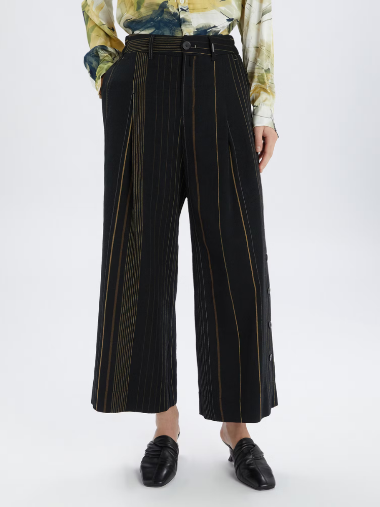 Shallow Pants  Black Pinstripe