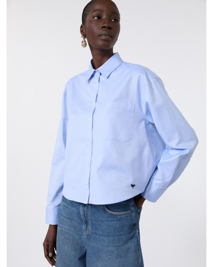 Cotton oxford washed shirt Light Blue