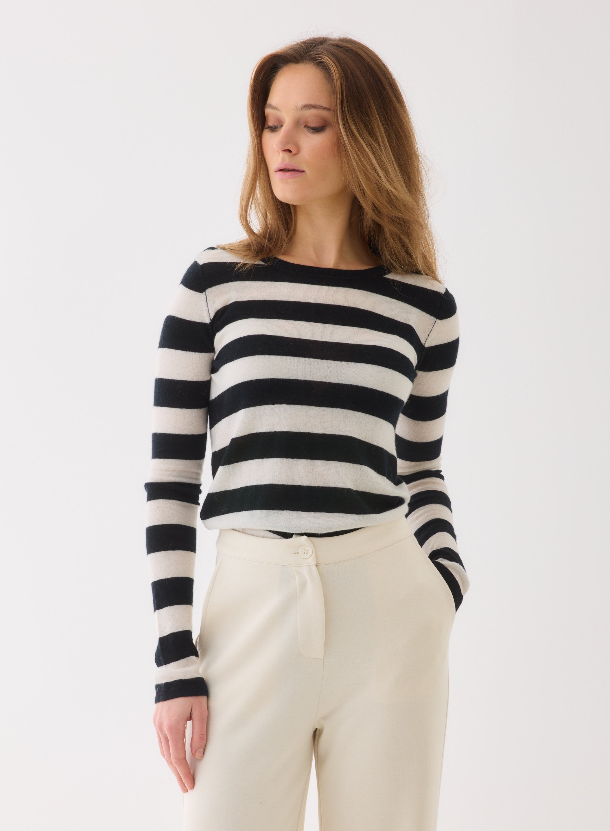 Relaxed Round Neck T-shirt BEIGE