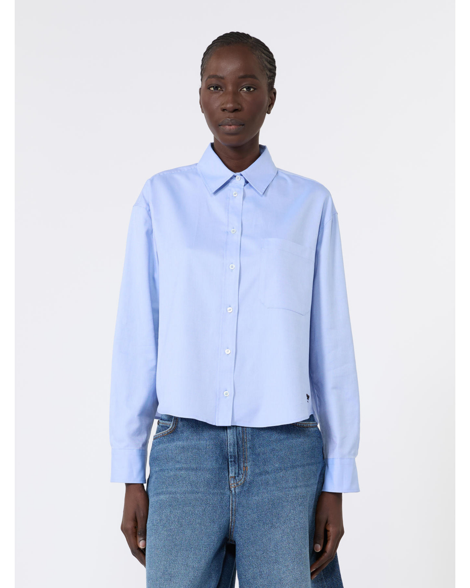 Cotton oxford washed shirt Light Blue