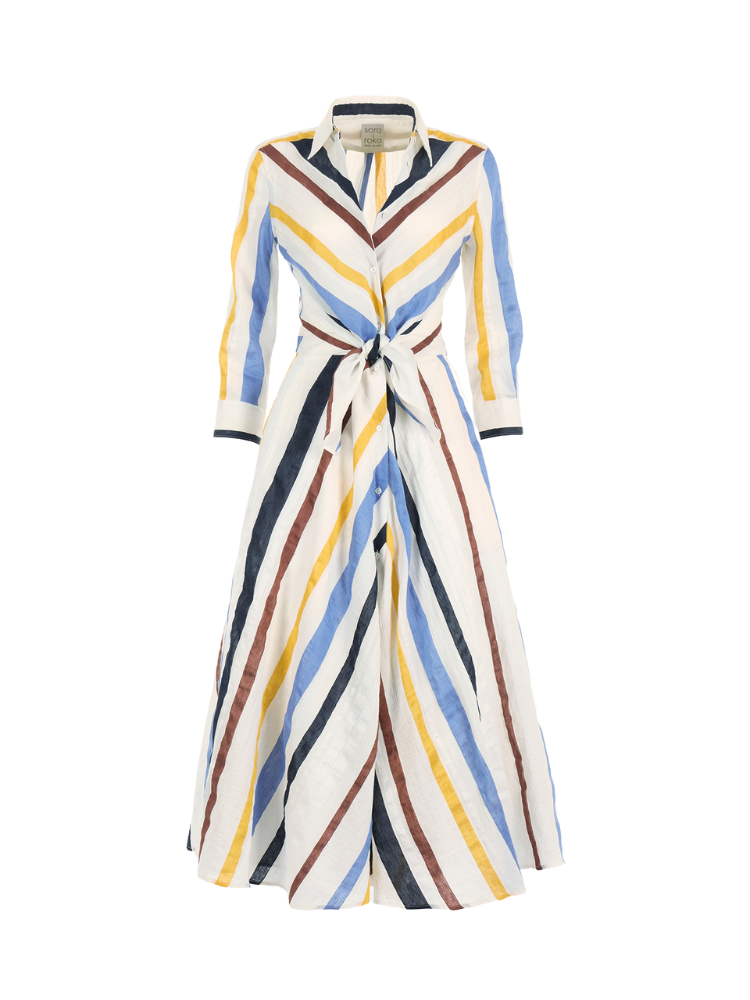 Dralla Long Sleeve Tie Front Dress