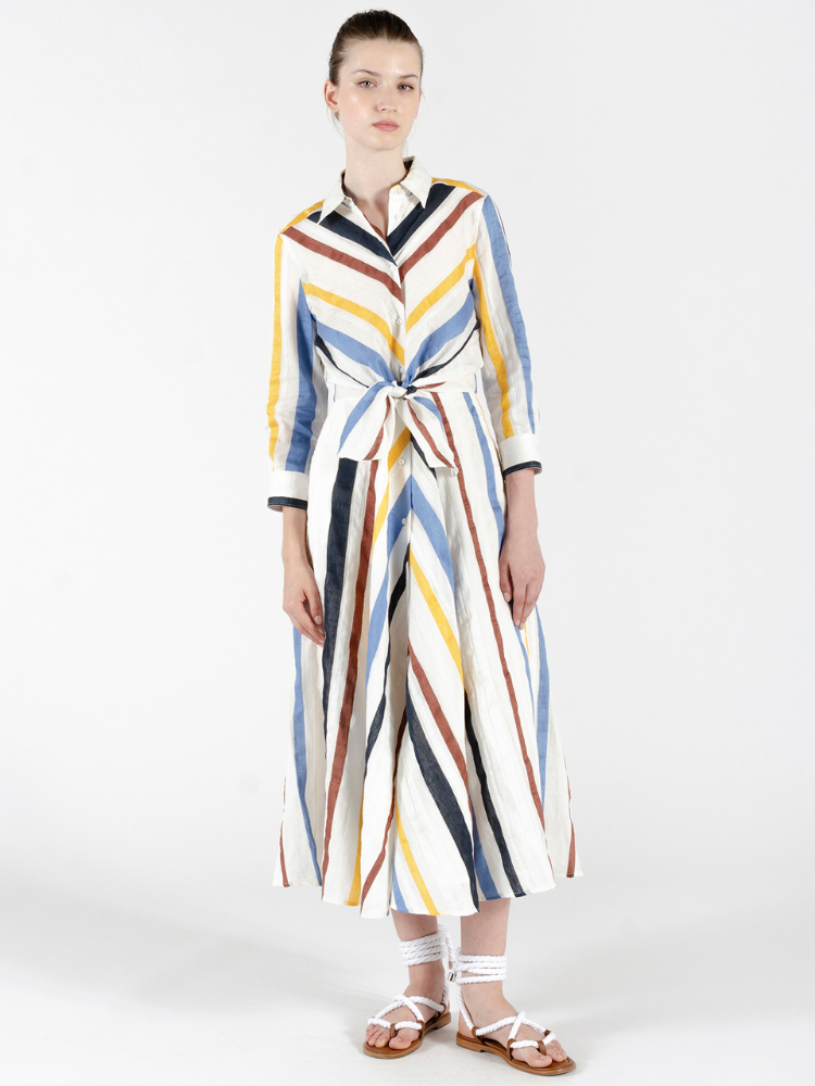 Dralla Long Sleeve Tie Front Dress