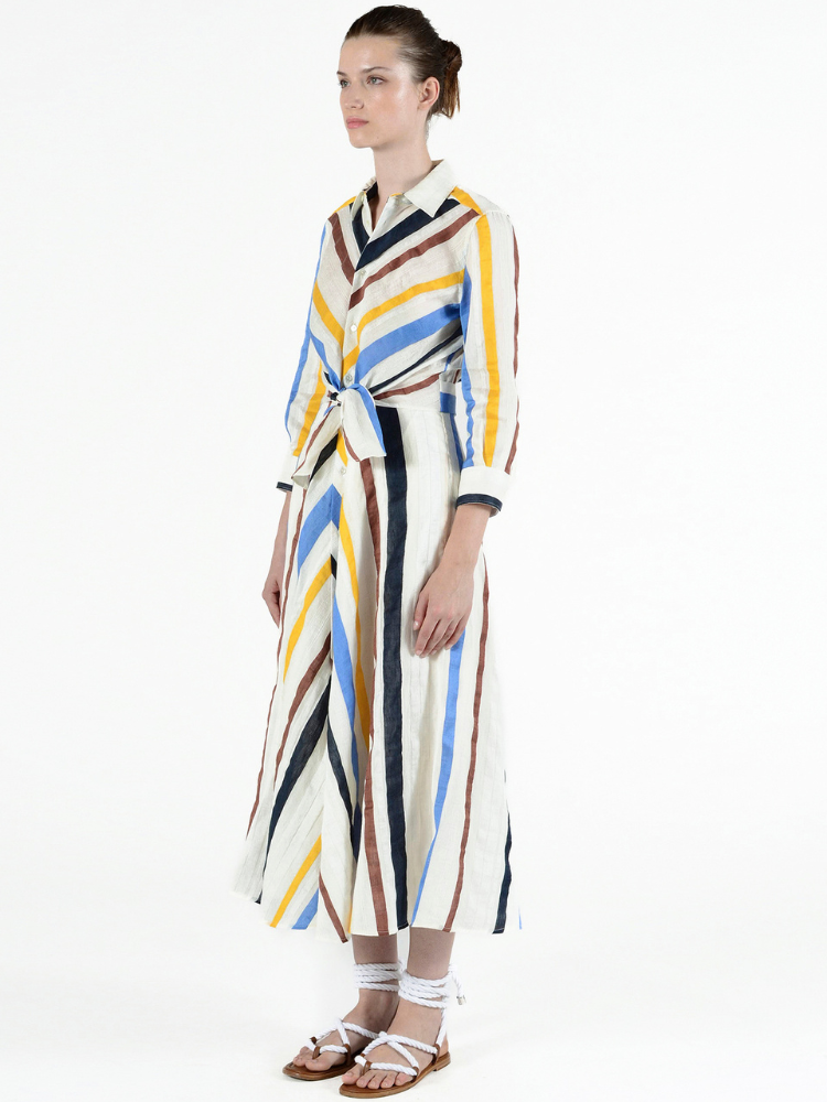 Dralla Long Sleeve Tie Front Dress
