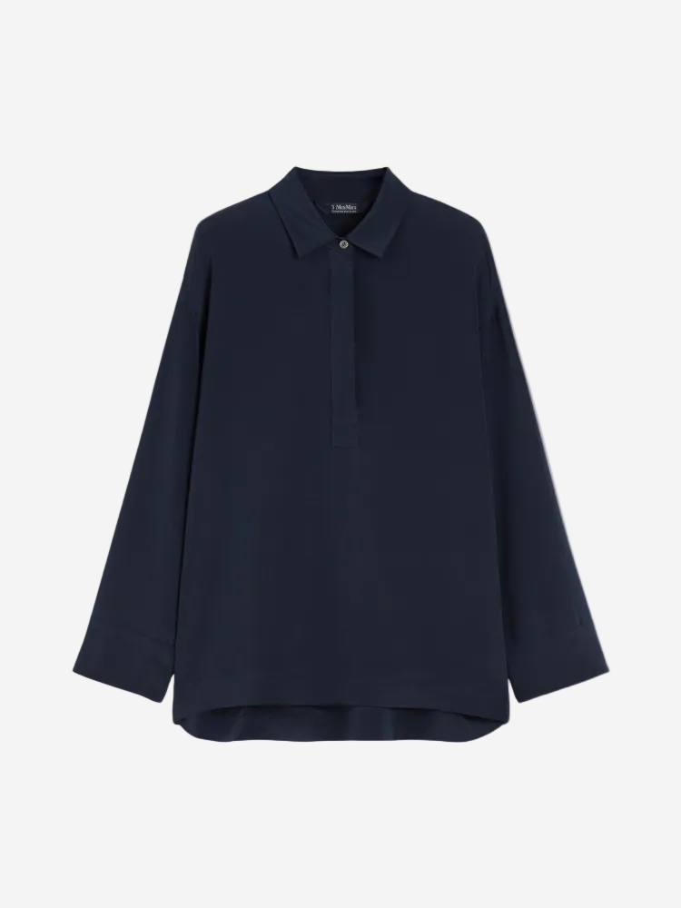 Navy blue shirt on a white background