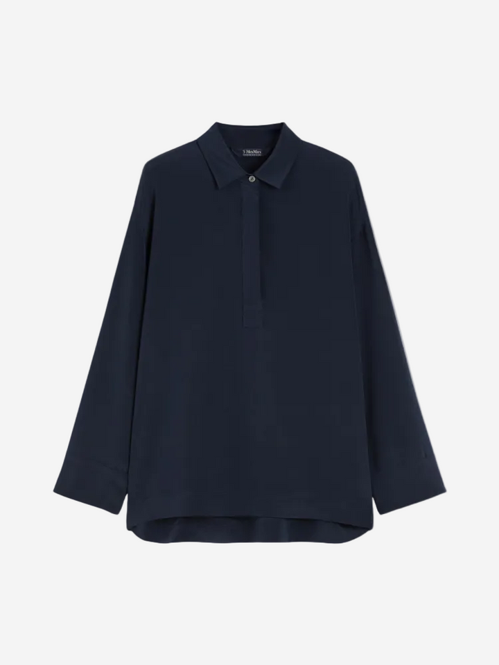 Navy blue shirt on a white background