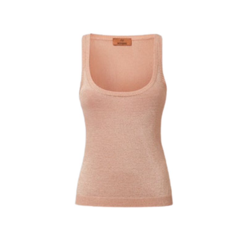 Lurex Tank Top in Shell Pink