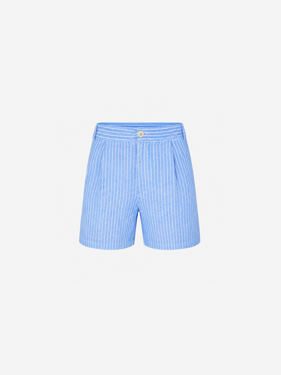 Linen Bermuda Shorts Denim