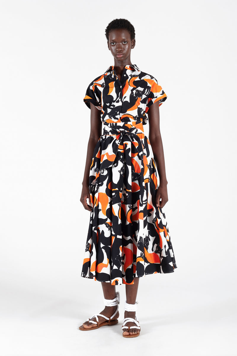 Danielle Short Sleeve Printed  Dress