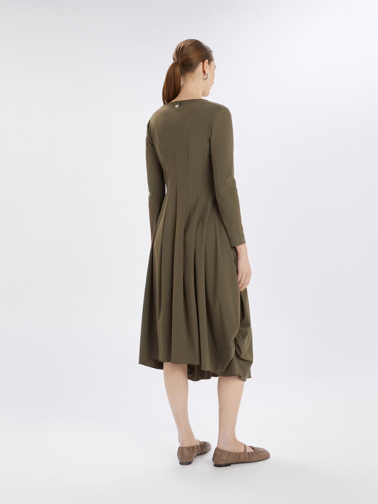 At Length Printed Dress Khaki