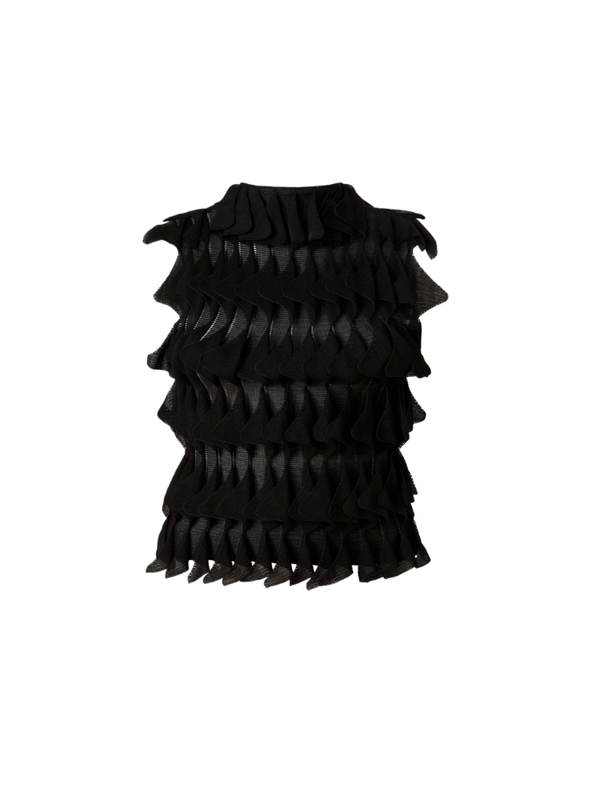 Sleeveless top with ruffles