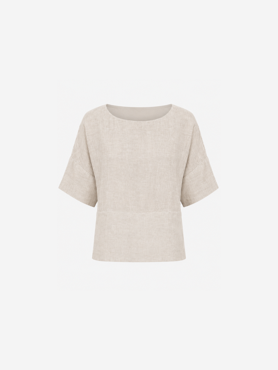 Linen Short Sleeve Women Shirt Safari Soft