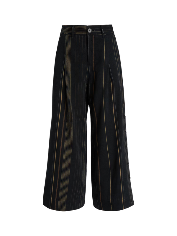 Shallow Pants  Black Pinstripe