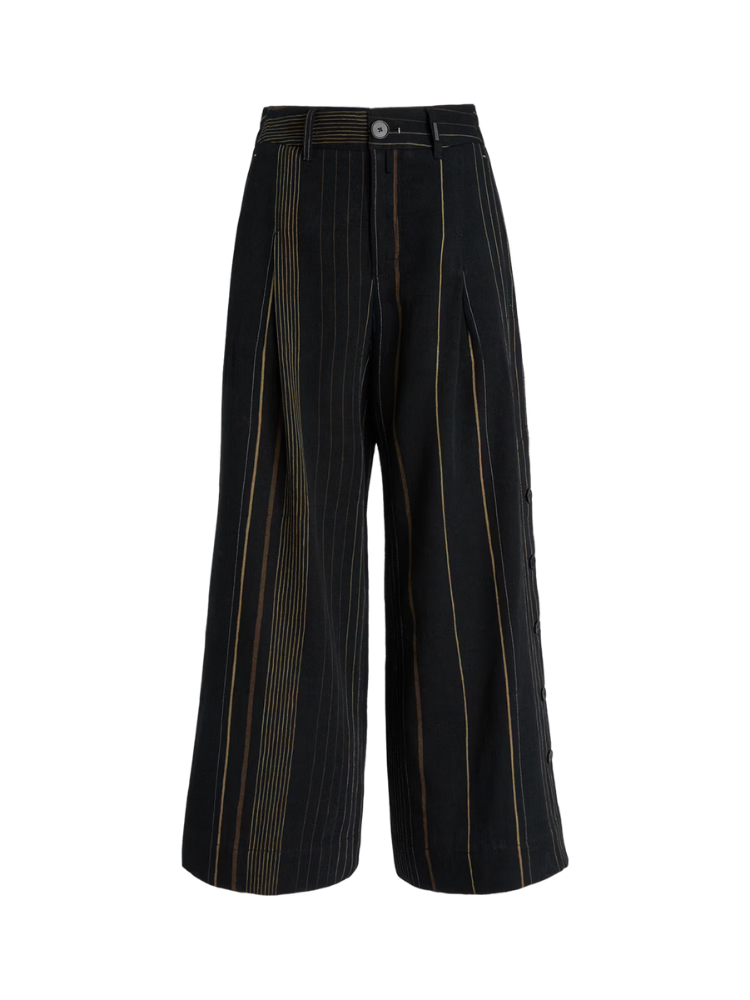 Shallow Pants  Black Pinstripe