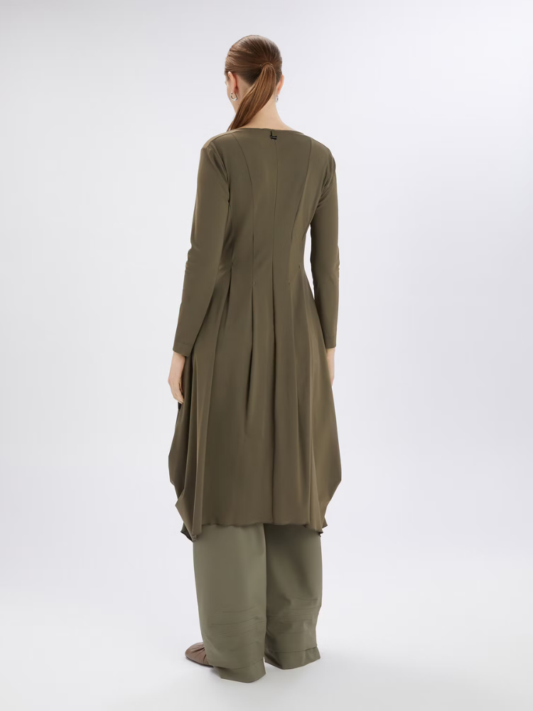 At Length Printed Dress Khaki