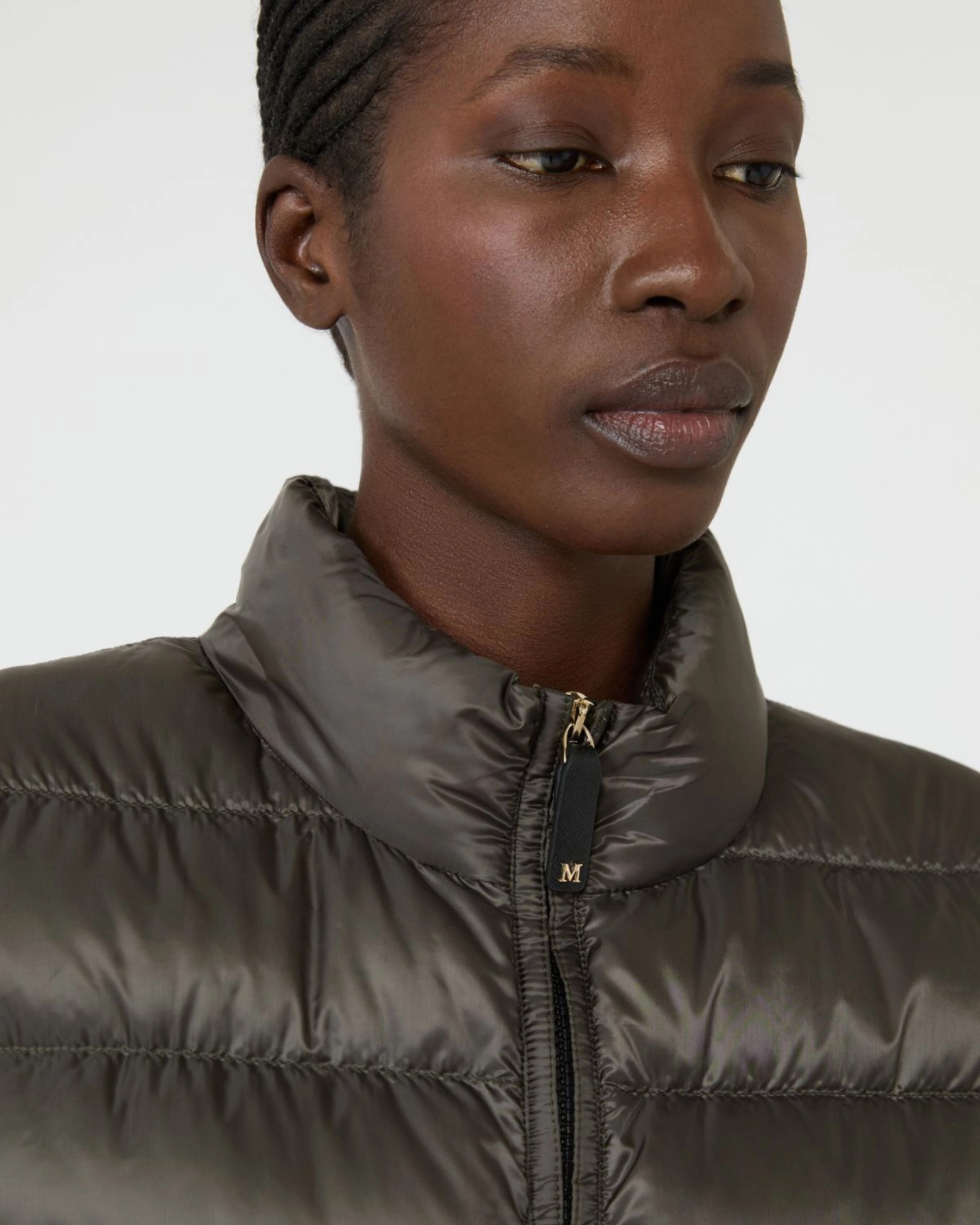 Polyester sleeveless puffer jacket Kaki