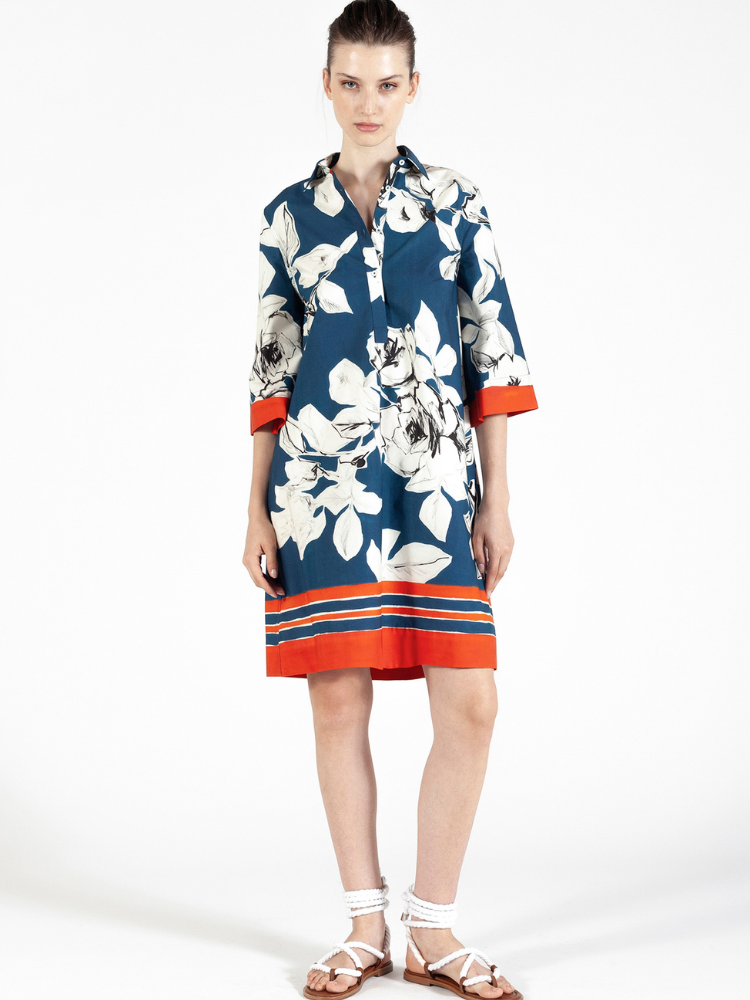 Jackalyn Floral Print Shirt Dress