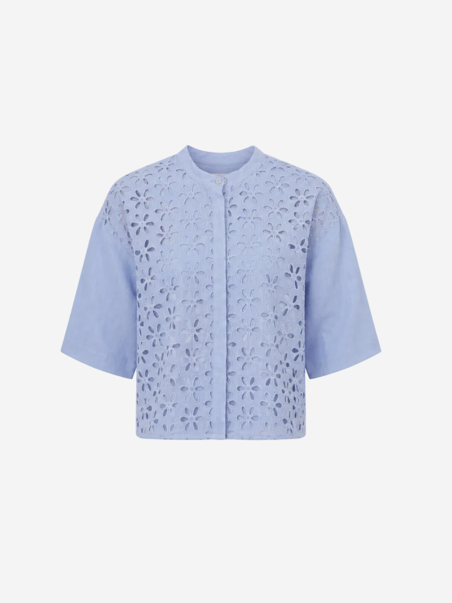 Linen Short Sleeve Women Shirt Pacific Soft