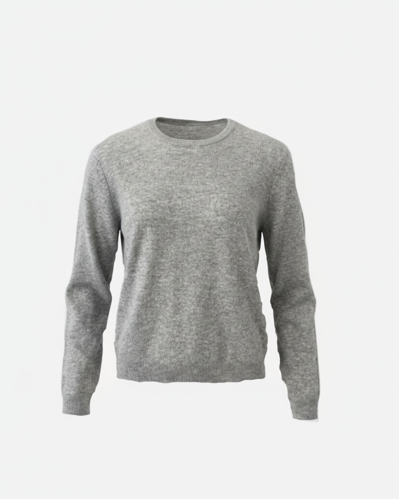 Gray sweater on a white background