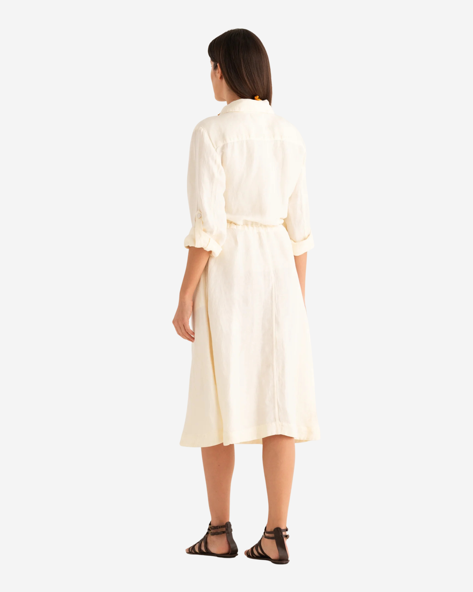 Linen Dress With Belt Butter