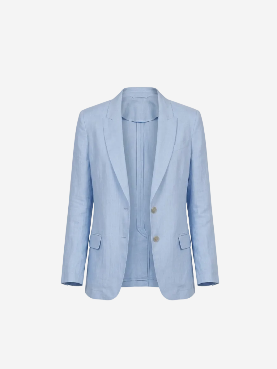 Linen Tailored Jacket Placid Blue