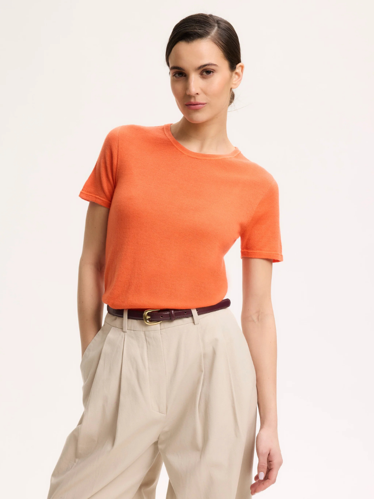 Cashmere T-shirt  ORANGE