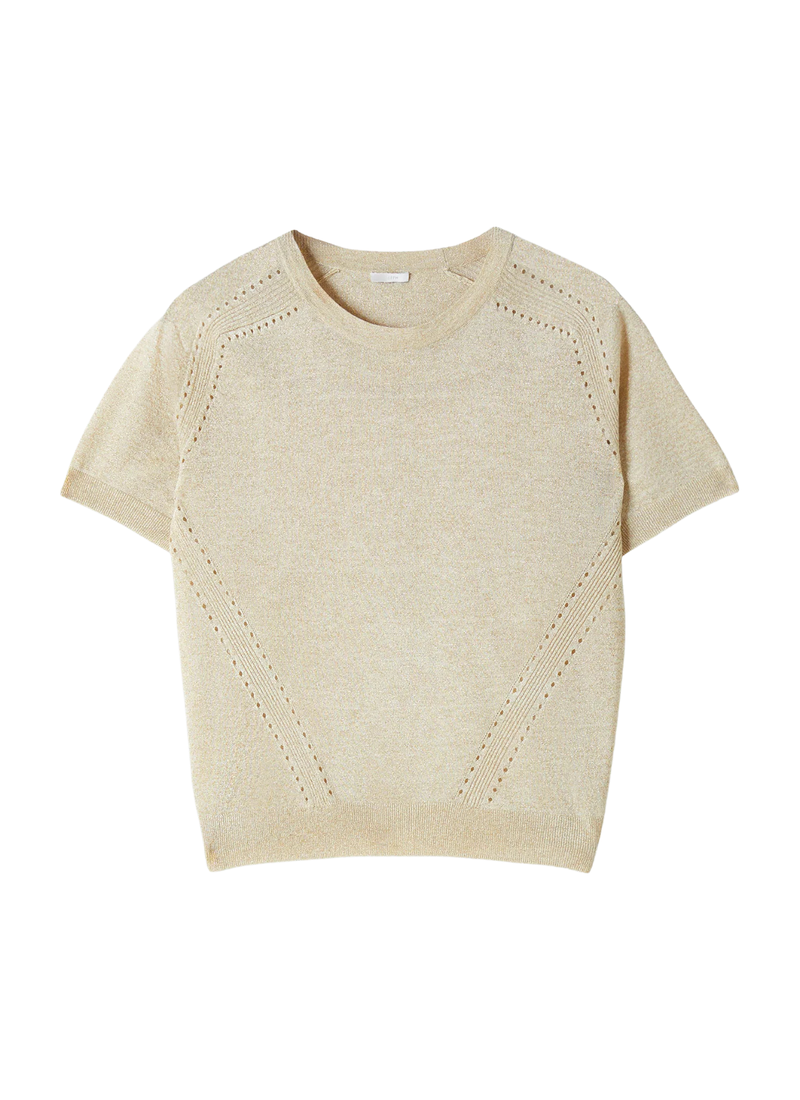 Lille Lurex Knit Top Gilt