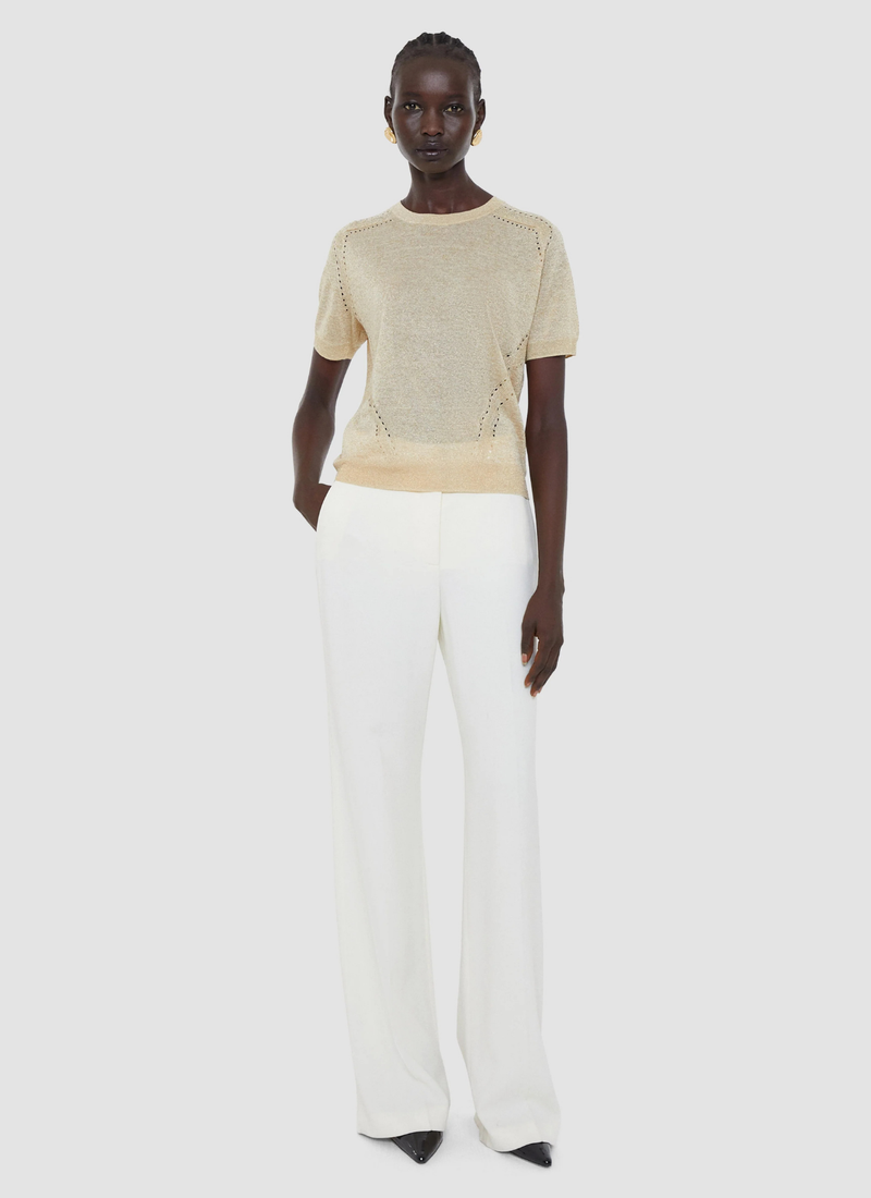 Lille Lurex Knit Top Gilt