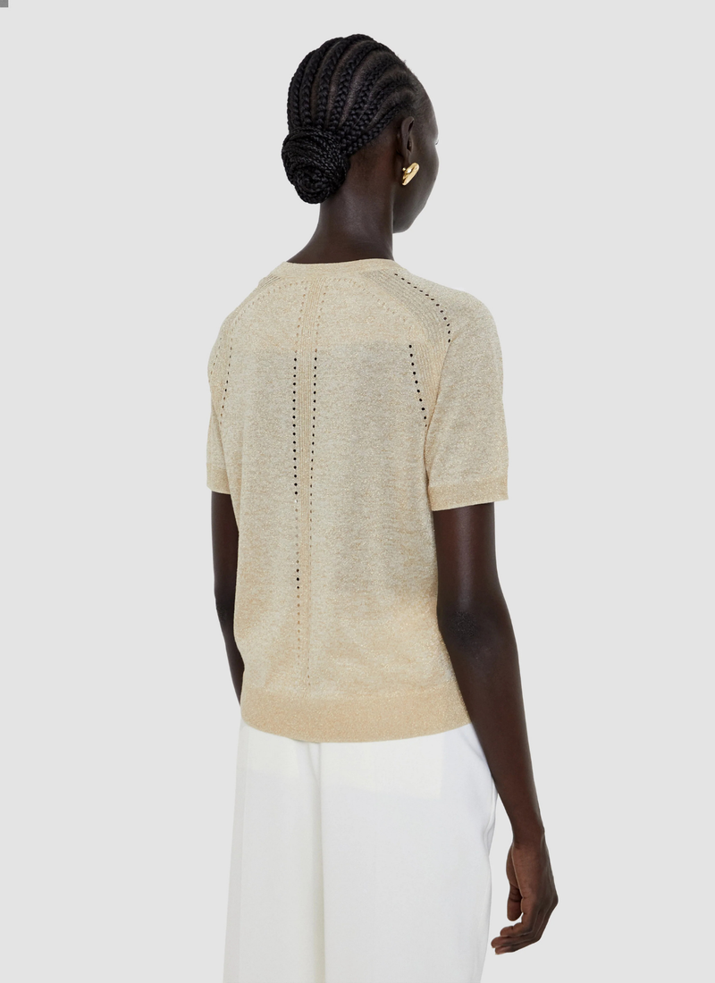 Lille Lurex Knit Top Gilt